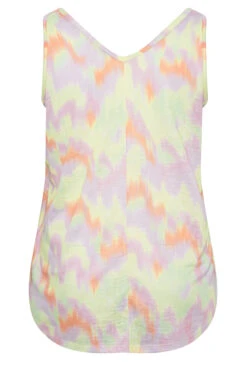 YOURS Curve Yellow Printed Burnout Vest Top -Luna Looks Zone 2cada028 3d10 4a 320856 Y