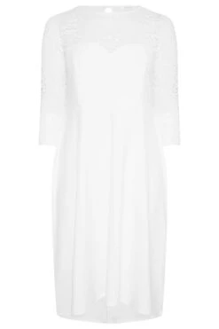 YOURS LONDON Curve White Lace Bridal Midi Dress -Luna Looks Zone 2d54d282 b03e 41 162029 X
