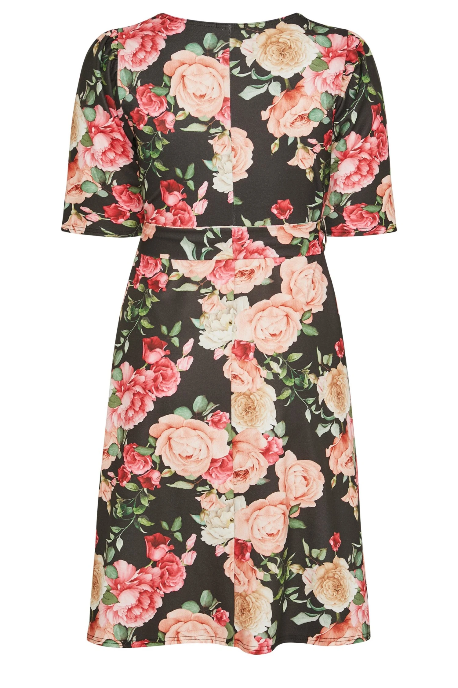 YOURS LONDON Curve Black Floral Print Square Neck Dress 7 YOURS LONDON Curve Black Floral Print Square Neck Dress - Image 7