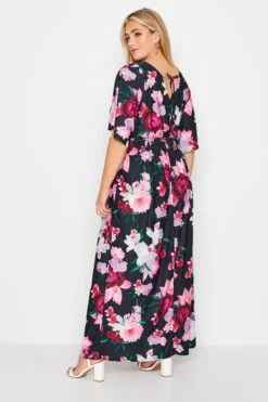 YOURS LONDON Curve Navy Blue Floral Shirred Maxi Dress -Luna Looks Zone 2e57a1ad ccda 41 162125 D