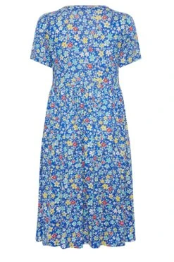 YOURS Curve Blue Floral Smock Dress -Luna Looks Zone 2f0380f1 c40e 48 302230 Y