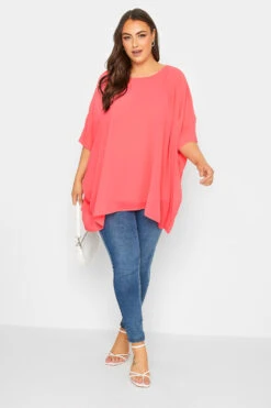 YOURS LONDON Curve Coral Pink Cape Top
