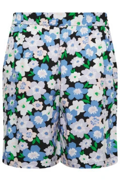 YOURS Curve Blue Floral Woven Shorts -Luna Looks Zone 3096b4ad cb19 4c 144797 Y