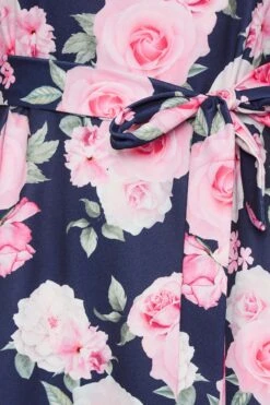YOURS LONDON Curve Navy Blue Floral Print Puff Sleeve Dress -Luna Looks Zone 3146c31c 7450 4e 162204 Z