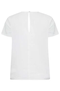 YOURS PETITE Curve White Broderie Anglaise Short Sleeve Top -Luna Looks Zone 319d00ce 6573 4c 174534 Y