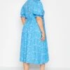 LIMITED COLLECTION Curve Blue Ditsy Wrap Dress