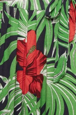 YOURS Curve Green & Red Floral Front Tie Maxi Dress -Luna Looks Zone 3264c1dc 51a5 4b 301697 z