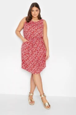 YOURS Curve Pink Floral Ditsy Print Mini Dress