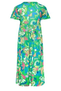 YOURS Curve Green Abstract Print Smock Dress -Luna Looks Zone 340a5b15 22ce 4f 137388 Y