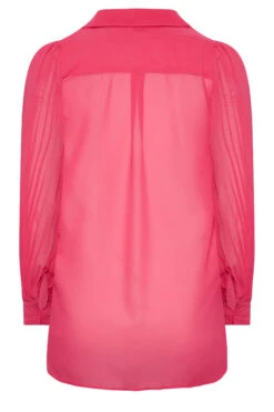 YOURS LONDON Curve Hot Pink Pleat Sleeve Shirt -Luna Looks Zone 343d23b8 0346 4a 162006 Y