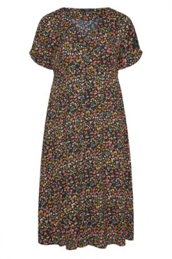 LIMITED COLLECTION Curve Navy Blue Floral Tea Dress -Luna Looks Zone 358d66b0 86b2 49 217021 Z