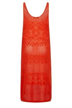 YOURS Curve Red Crochet Midaxi Dress -Luna Looks Zone 36408921 221a 4d 192856 Y