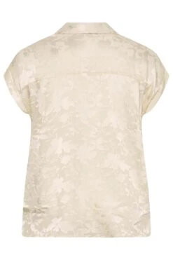 YOURS Curve Cream Satin Leaf Print Shirt -Luna Looks Zone 365558c8 6663 4e 173860 Y