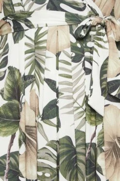 YOURS Curve White Tropical Leaf Print Wrap Dress -Luna Looks Zone 3674cb23 f392 4d 301990 Z