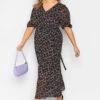 YOURS LONDON Curve Black Ditsy Smock Maxi Dress