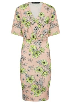 YOURS PETITE Curve Blush Pink Floral Print Wrap Dress -Luna Looks Zone 374c0aab 9f0b 4a 174486 X