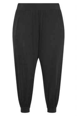 YOURS Curve Black Cropped Jersey Harem Joggers -Luna Looks Zone 37ed669e 6312 46 144458 F
