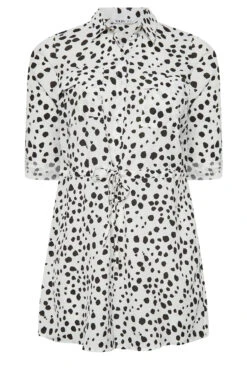 YOURS Curve White Dalmatian Print Utility Tunic Shirt 10 YOURS Curve White Dalmatian Print Utility Tunic Shirt -Luna Looks Zone 389f2afc 37dc 48 131937 X