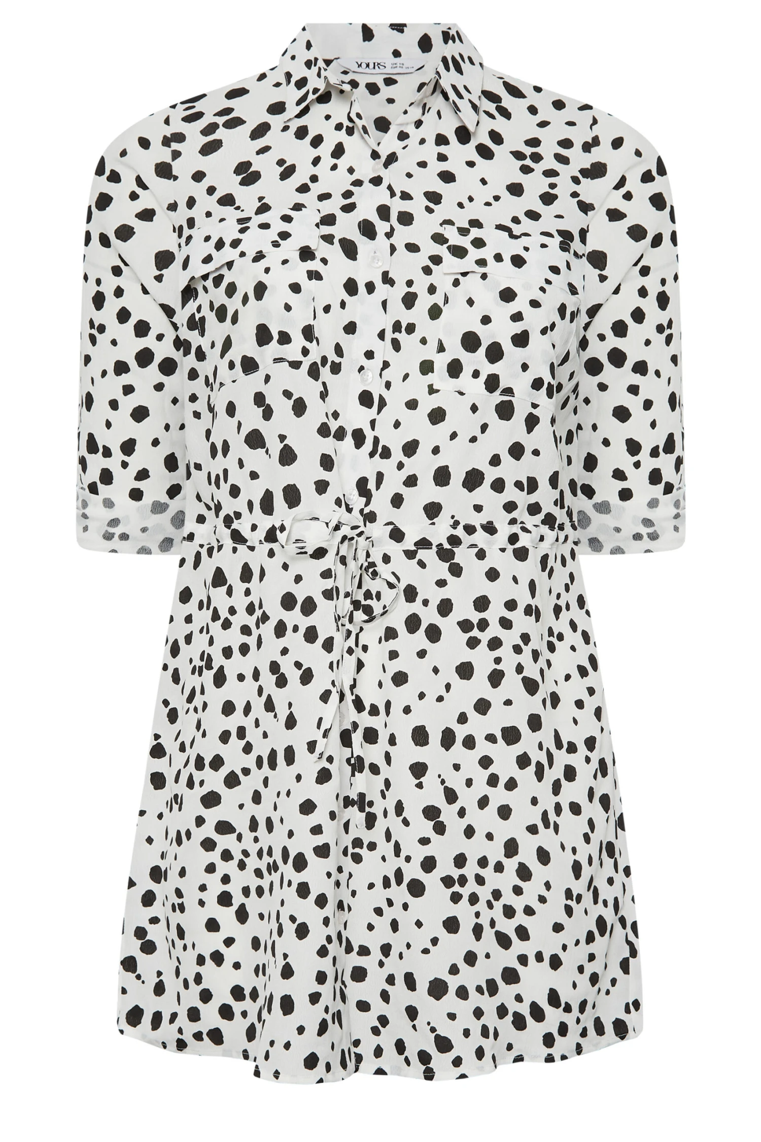 YOURS Curve White Dalmatian Print Utility Tunic Shirt 5 YOURS Curve White Dalmatian Print Utility Tunic Shirt - Image 5