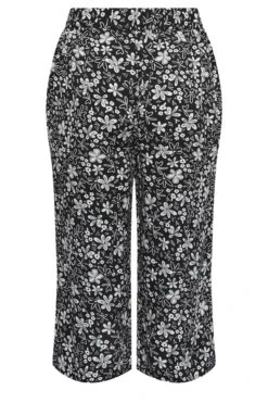 YOURS Curve Black Floral Print Cropped Trousers -Luna Looks Zone 38beff04 d4fa 4d 143383 Y