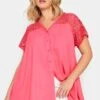 LIMITED COLLECTION Curve Pink Lace Insert Blouse