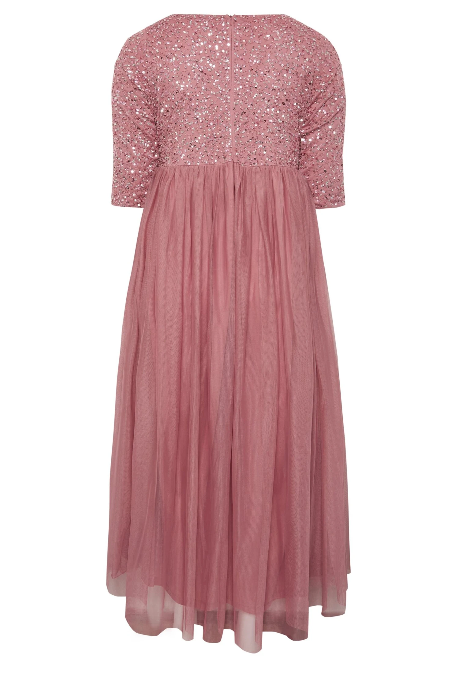 LUXE Curve Dark Pink Sequin Hand Embellished Maxi Dress 6 LUXE Curve Dark Pink Sequin Hand Embellished Maxi Dress - Image 6