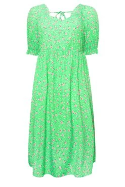 LIMITED COLLECTION Curve Green Floral Print Sweetheart Dress -Luna Looks Zone 39c97055 de5a 4a 215678 X