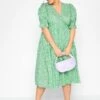 LIMITED COLLECTION Curve Green Ditsy Wrap Dress