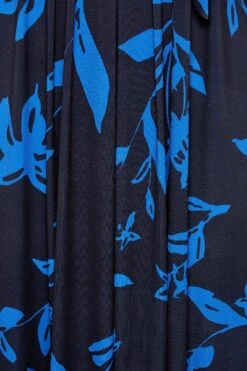 YOURS Curve Cobalt Blue Leaf Print Maxi Wrap Dress -Luna Looks Zone 3ba17c0a 095f 47 302159 Z