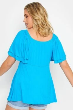 LIMITED COLLECTION Curve Blue Layered Sleeve Wrap Top -Luna Looks Zone 3bdf734d 3f1c 47 215786 C