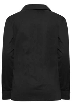 YOURS PETITE Curve Black Fitted Cotton Shirt