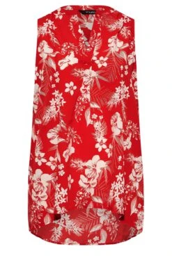 YOURS Curve Red Floral Pleat Detail Top -Luna Looks Zone 3d4ca062 4ce2 41 173961 X