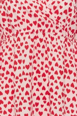 YOURS LONDON Curve Pink Heart Ruffle Sleeve Wrap Top -Luna Looks Zone 3d77d7e7 2180 40 161961 Z