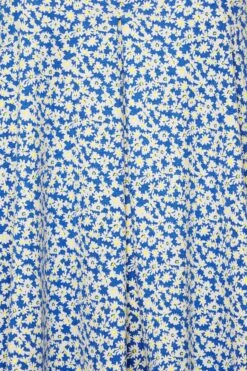 YOURS Curve Blue Daisy Print Pleat Front Vest Top -Luna Looks Zone 3dc37061 06f0 48 302069 Z