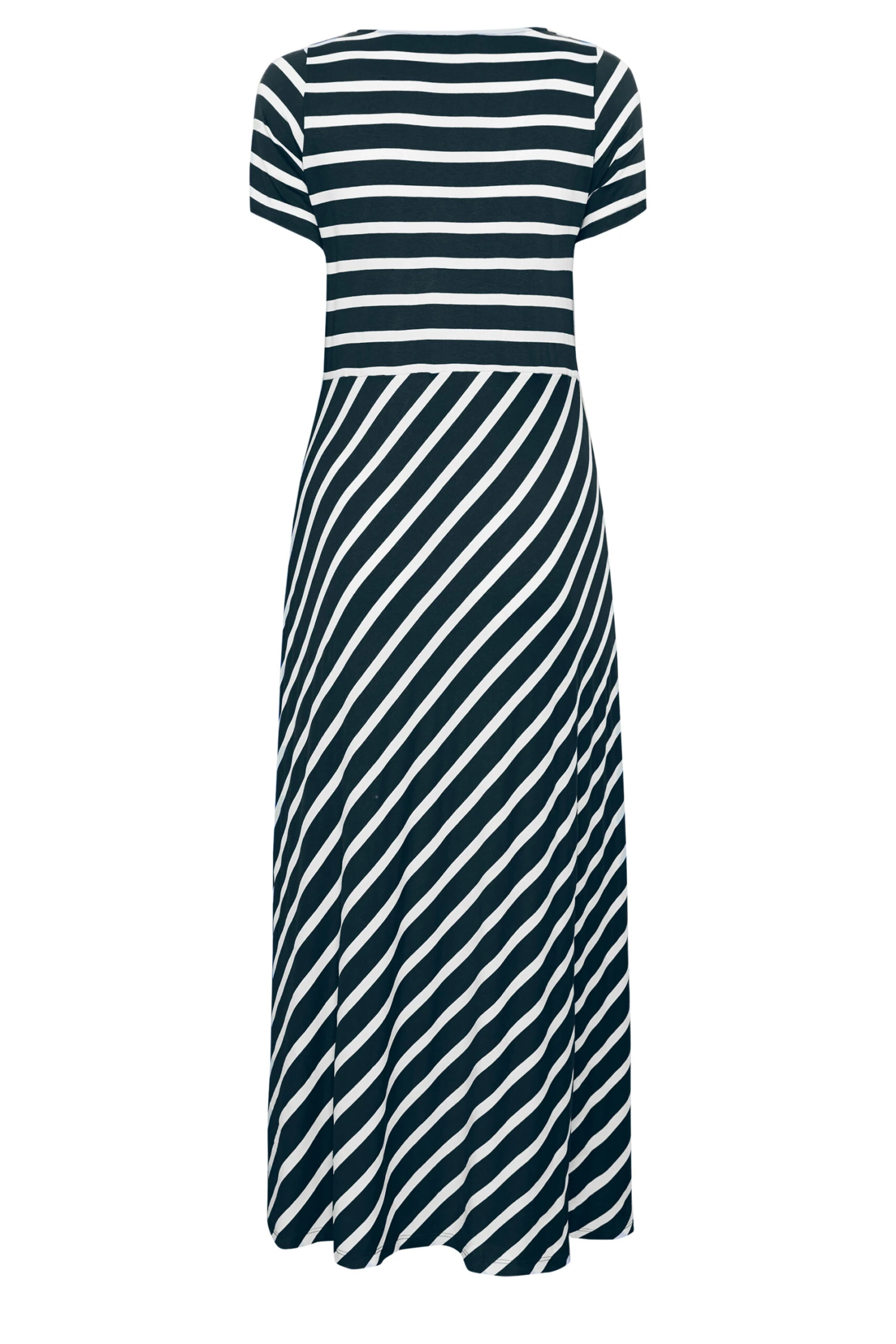 YOURS Curve Navy Blue Stripe Print Swing Dress 6 YOURS Curve Navy Blue Stripe Print Swing Dress - Image 6