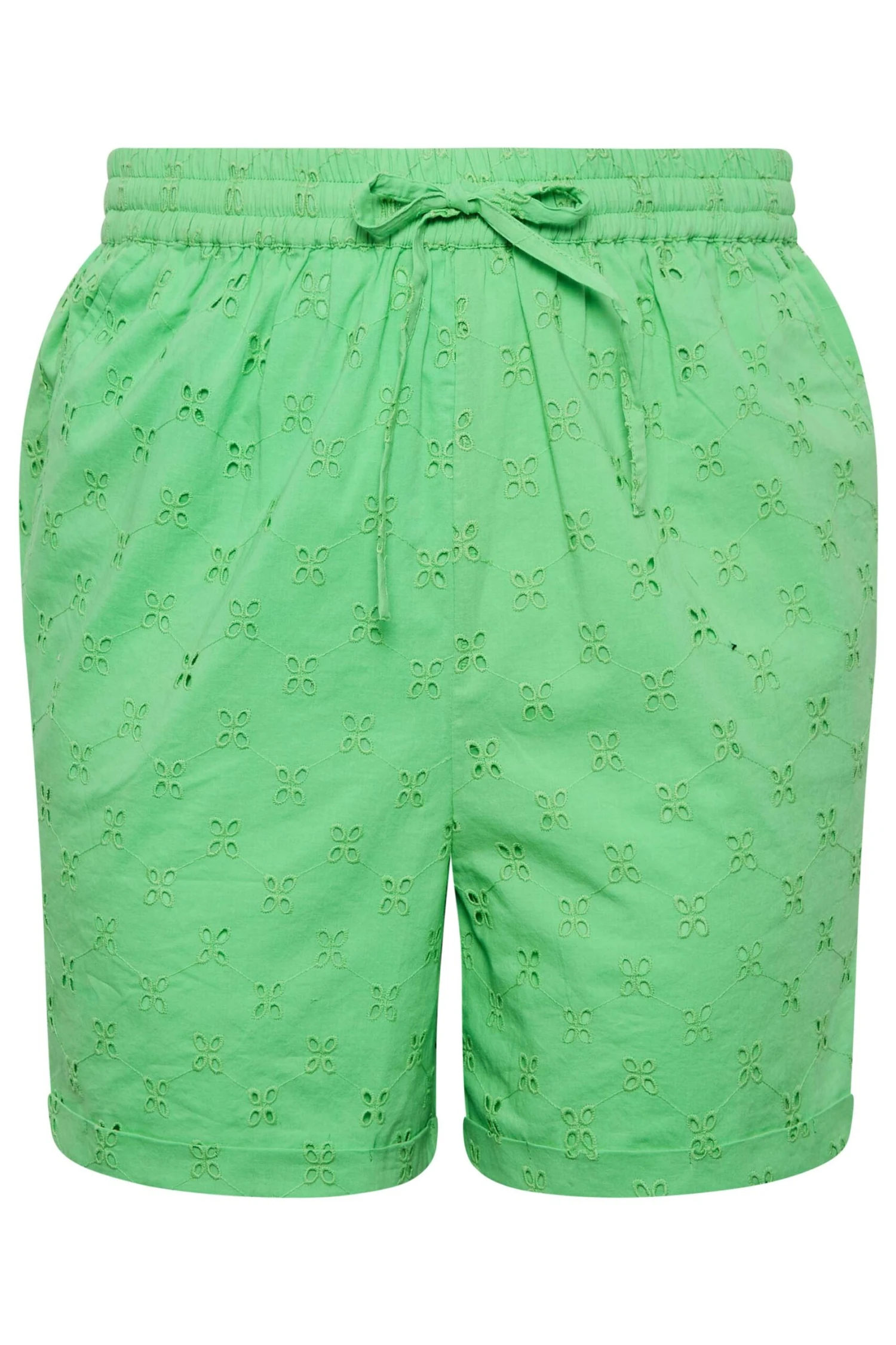 LIMITED COLLECTION Curve Green Broderie Anglaise Shorts 5 LIMITED COLLECTION Curve Green Broderie Anglaise Shorts - Image 5