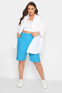 YOURS Curve Blue Cotton Shorts