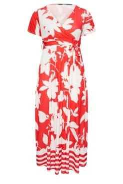 YOURS Curve Red Floral Midaxi Wrap Dress -Luna Looks Zone 41aa527c 1aa5 43 301988 X