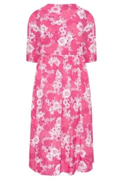 LIMITED COLLECTION Curve Pink Floral Wrap Midaxi Dress -Luna Looks Zone 41cc4d50 86f1 4f 215505 Y