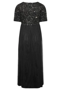 LUXE Curve Black Angel Sequin Sleeve Maxi Dress -Luna Looks Zone 420e9673 f8eb 4b 161932 Y