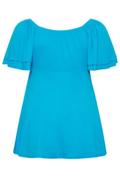 LIMITED COLLECTION Curve Blue Layered Sleeve Wrap Top -Luna Looks Zone 427e752d 0663 48 215786 Y