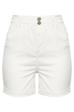 YOURS Curve White Elasticated Waist Denim Shorts 6 YOURS Curve White Elasticated Waist Denim Shorts -Luna Looks Zone 42f68343 dc6a 4d 144720 X