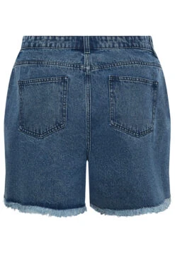 Curve Mid Blue Ripped Floaty Denim Shorts -Luna Looks Zone 431109a1 23fc 4e 144593 Y