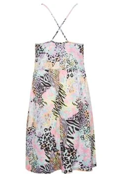 LIMITED COLLECTION Curve Pink Mixed Print Ring Front Midi Dress -Luna Looks Zone 43dbf643 e7a8 43 215708 Y