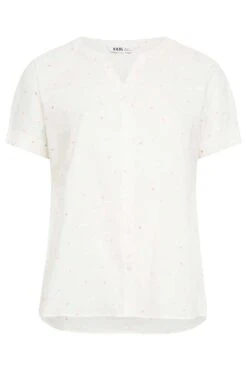 YOURS Curve White Dobby Spot Shirt -Luna Looks Zone 43e09da6 e5de 4f 330030 X