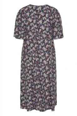 YOURS Curve Black Ditsy Print Side Split Midi Dress -Luna Looks Zone 4415f02d dc51 41 173812 Y