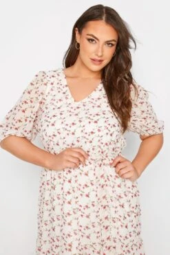 YOURS LONDON Curve White Ditsy Smock Maxi Dress -Luna Looks Zone 4457595c 5c46 47 161124 D