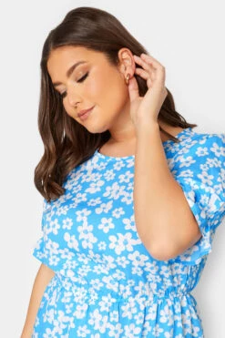 YOURS Curve Blue Floral Peplum Top -Luna Looks Zone 448e978e 4514 42 131766 D