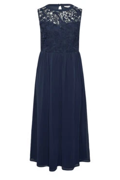 YOURS LONDON Curve Dark Blue Lace Front Chiffon Maxi Dress 10 YOURS LONDON Curve Dark Blue Lace Front Chiffon Maxi Dress -Luna Looks Zone 4671ff43 5c09 49 161889 X