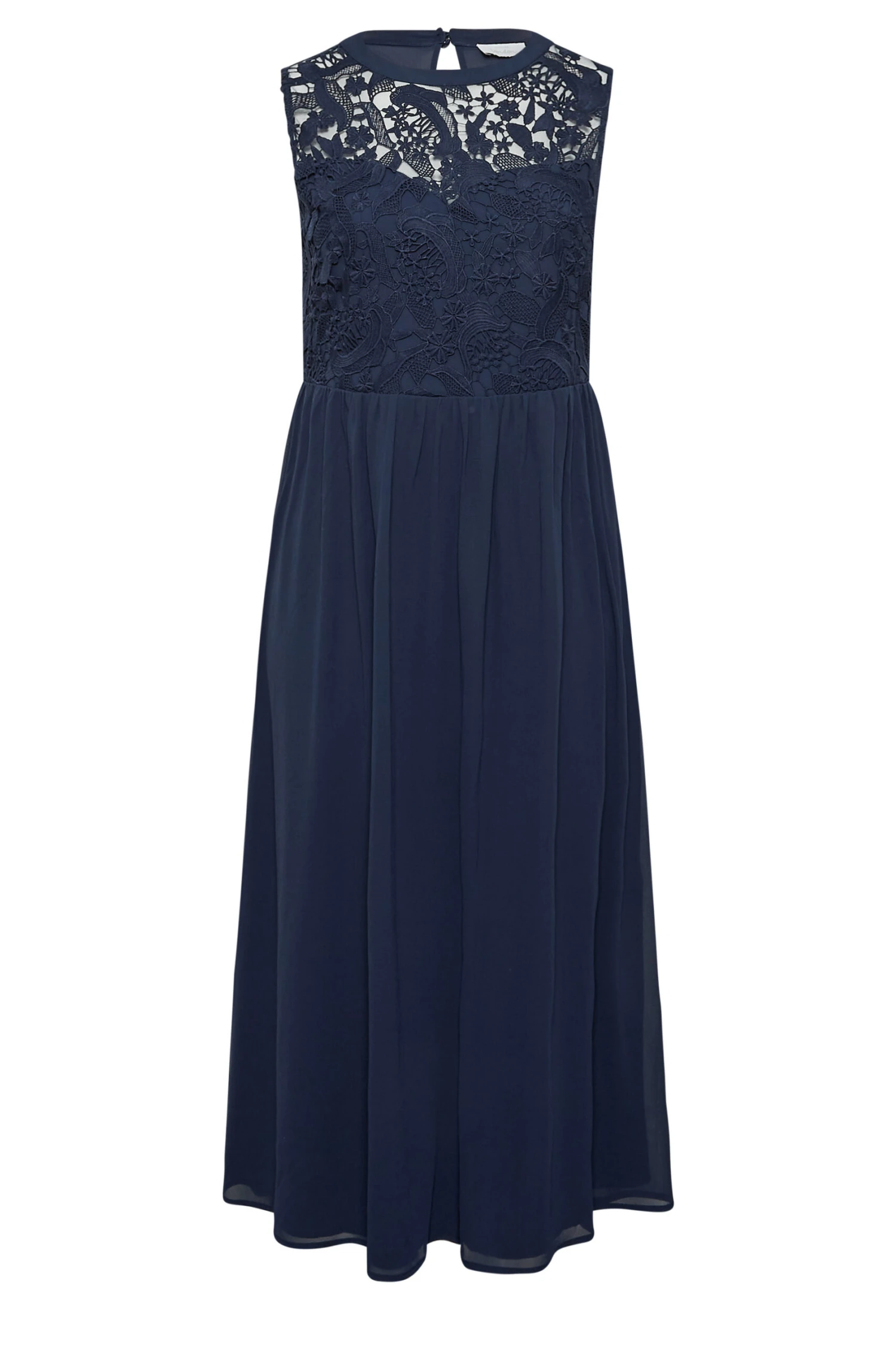 YOURS LONDON Curve Dark Blue Lace Front Chiffon Maxi Dress 5 YOURS LONDON Curve Dark Blue Lace Front Chiffon Maxi Dress - Image 5